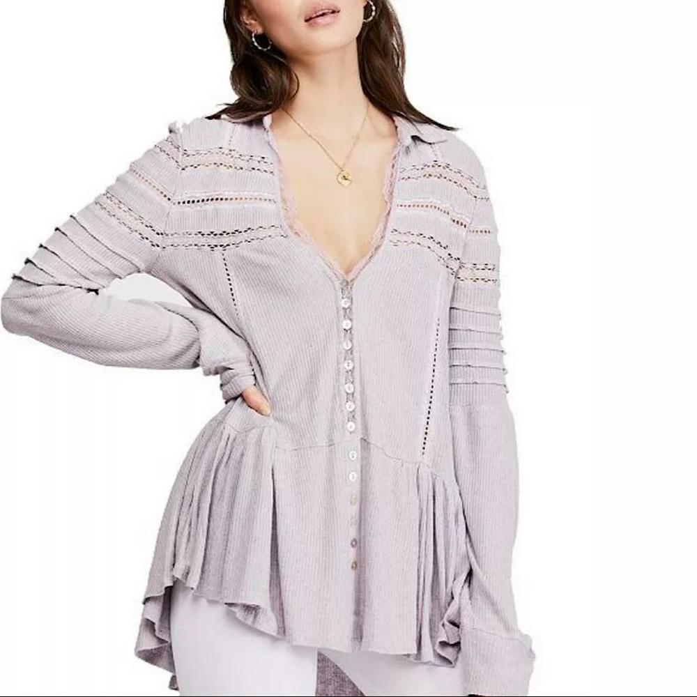 Free people set to stun tunic top lilac